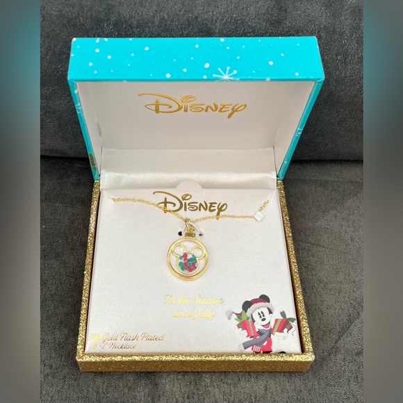 Disney Gold Mickey Mouse Charm Necklace NIB - Picture 2 of 5